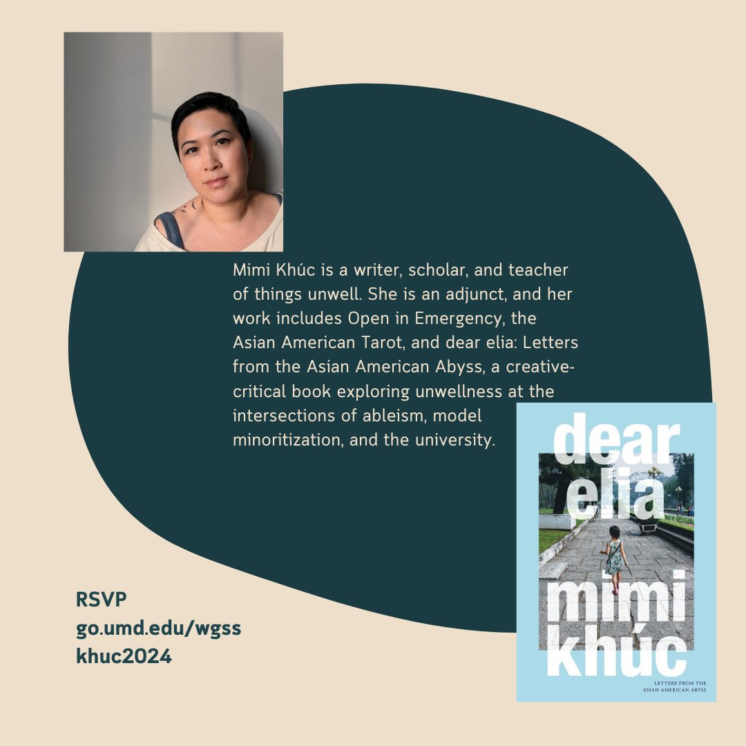 Harriet Tubman Dept. of Women, Gender, & Sexuality (@wgssumd) on Twitter photo Join us on October 30th to welcome Dr. Mimi Khúc (<a href="/slothprof/">Professor Sloth</a>) for her talk The Professor is Ill: Meritocracy, Unwellness, and the University in dear elia. For more info and to RSVP visit i.mtr.cool/vbullztysh Join us on October 30th to welcome Dr. Mimi Khúc (<a href="/slothprof/">Professor Sloth</a>) for her talk The Professor is Ill: Meritocracy, Unwellness, and the University in dear elia. For more info and to RSVP visit i.mtr.cool/vbullztysh