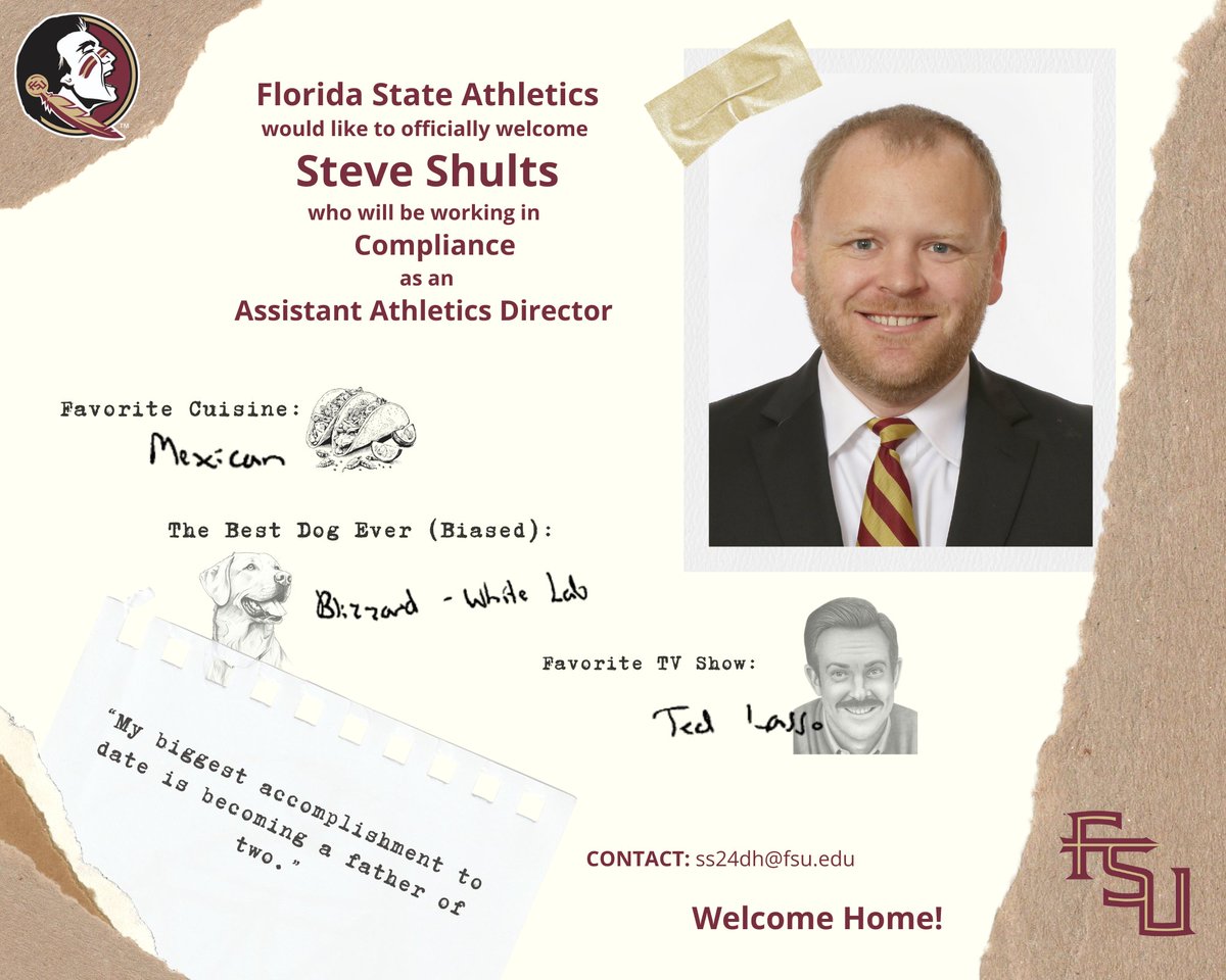 So very excited to welcome <a href="/SteveShults/">Steve Shults</a> to the FSU Compliance Team!
