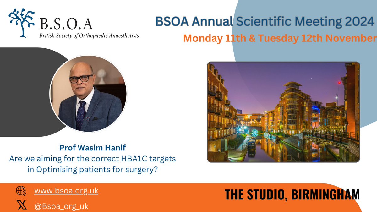 SPEAKER SPOTLIGHT💡Professor Wasim Hanif will be joining us at BSOA Annual Scientific Meeting 2024 in Birmingham this November. 

Register now to catch his talk:  emdevents.eventsair.com/bsoa-2024/regpg 

Visit our website to find out more! bsoa.org.uk/meetings/bsoa-… 

#BSOA2024 #ASM