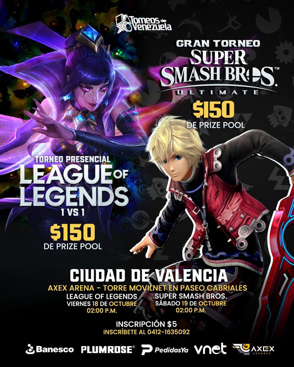 Activos gente
#torneo #SuperSmashBrosUltimate #LeagueOfLegends