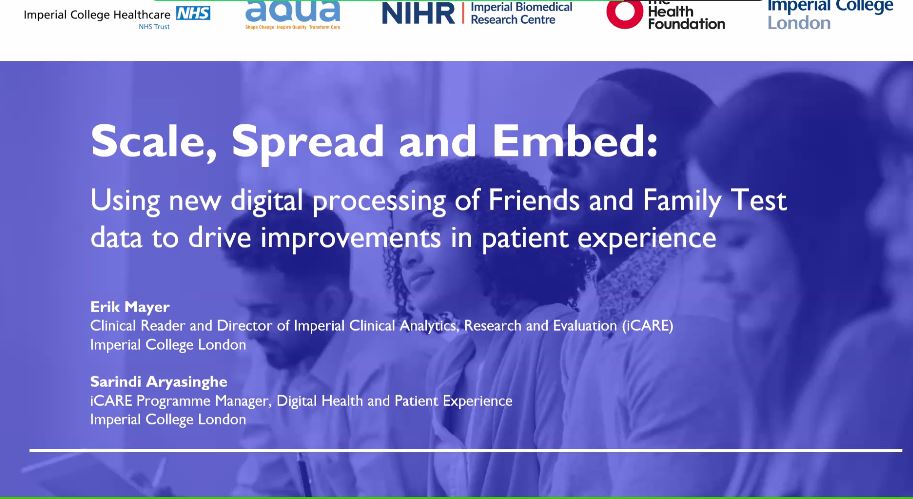 The Q community (@theqcommunity) on Twitter photo Next we're hearing from <a href="/SarindiAry/">Sarindi Aryasinghe</a> and Erik Mayer on how to scale, spread and embed quality improvement changes - and how to improve patient experience. Next we're hearing from <a href="/SarindiAry/">Sarindi Aryasinghe</a> and Erik Mayer on how to scale, spread and embed quality improvement changes - and how to improve patient experience.