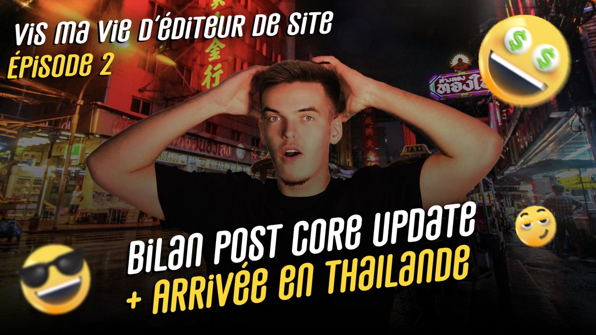 🚨Vie ma vie d'éditeur de site #2 : Bilan Post Core Update + Arrivée en Thaïlande

Les sujets du mois de septembre : 

▶️ Bilan CA 
▶️ Grosse période de rush 
▶️ Bilan post core Update 
▶️ Plusieurs tests lancés 
▶️ Arrivée en Thaïlande

Lien de la vidéo en dessous 🔽