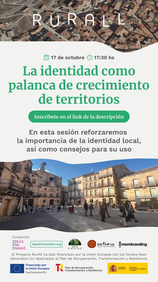 Tienes una nueva cita virtual con la red RurAll el jueves 17 de octubre.

¿Quieres conocer la visión de <a href="/membranding/">membranding</a> sobre las diferencias entre una simple marca y un sistema de identidad?

¡No te lo pierdas!
Puedes inscribirte usando el siguiente enlace: forms.gle/yNecgEHPVCk2T7…