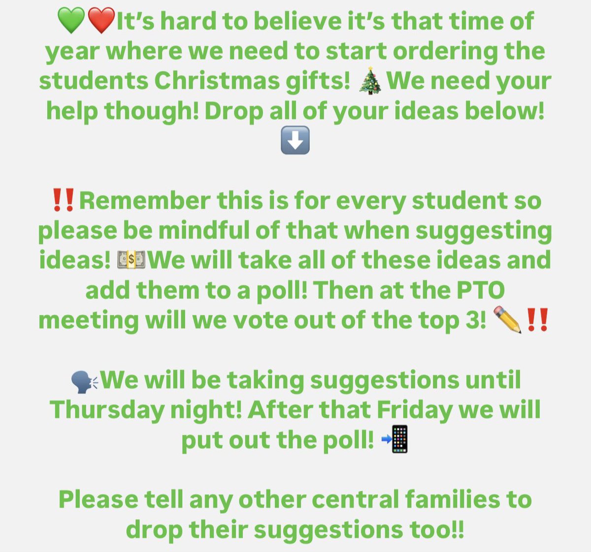 Central PTO- Elizabeth Forward (@efcentralpto) on Twitter photo Help us pick Christmas gifts for the students! Help us pick Christmas gifts for the students!