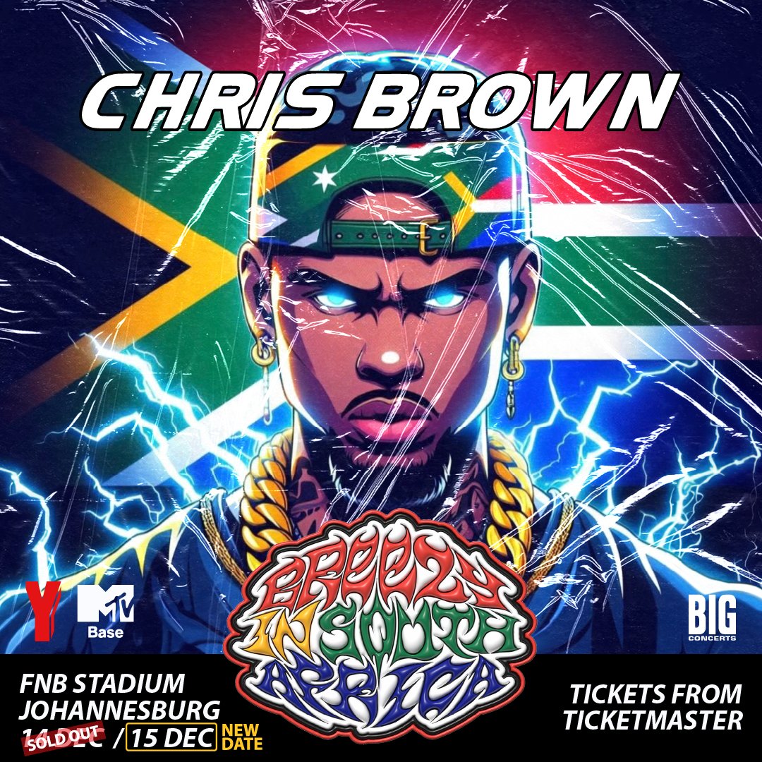 BigConcerts's tweet photo. 🚨 Exciting news! New Partner alert! 🚨

We're thrilled to announce that the @chrisbrown Live in Johannesburg, Breezy in South Africa concerts will be proudly powered by @MTVBaseAfrica! 

Get ready for the concert of the year as Breezy takes over FNB Stadium this December! 🎶

📅 14th Dec = SOLD OUT
📅 15th Dec = BOOK NOW!
📍 Venue: FNB Stadium, Johannesburg
🎟️ Tickets are flying, grab yours NOW: 👉 https://t.co/4e0j4Tr4Uo or at Ticketmaster!

Don't miss out on this epic experience! 🙌 Powered by @MTVBase and @YFM.