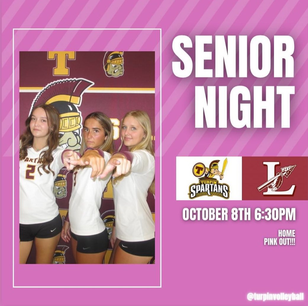 ITS SENIOR NIGHT!!! COME SUPPORT YOUR SPARTAN SENIORS TONIGHT 6:30 at HOME‼️🩷🩷 <a href="/TurpinSpartans/">Turpin Spartans</a>