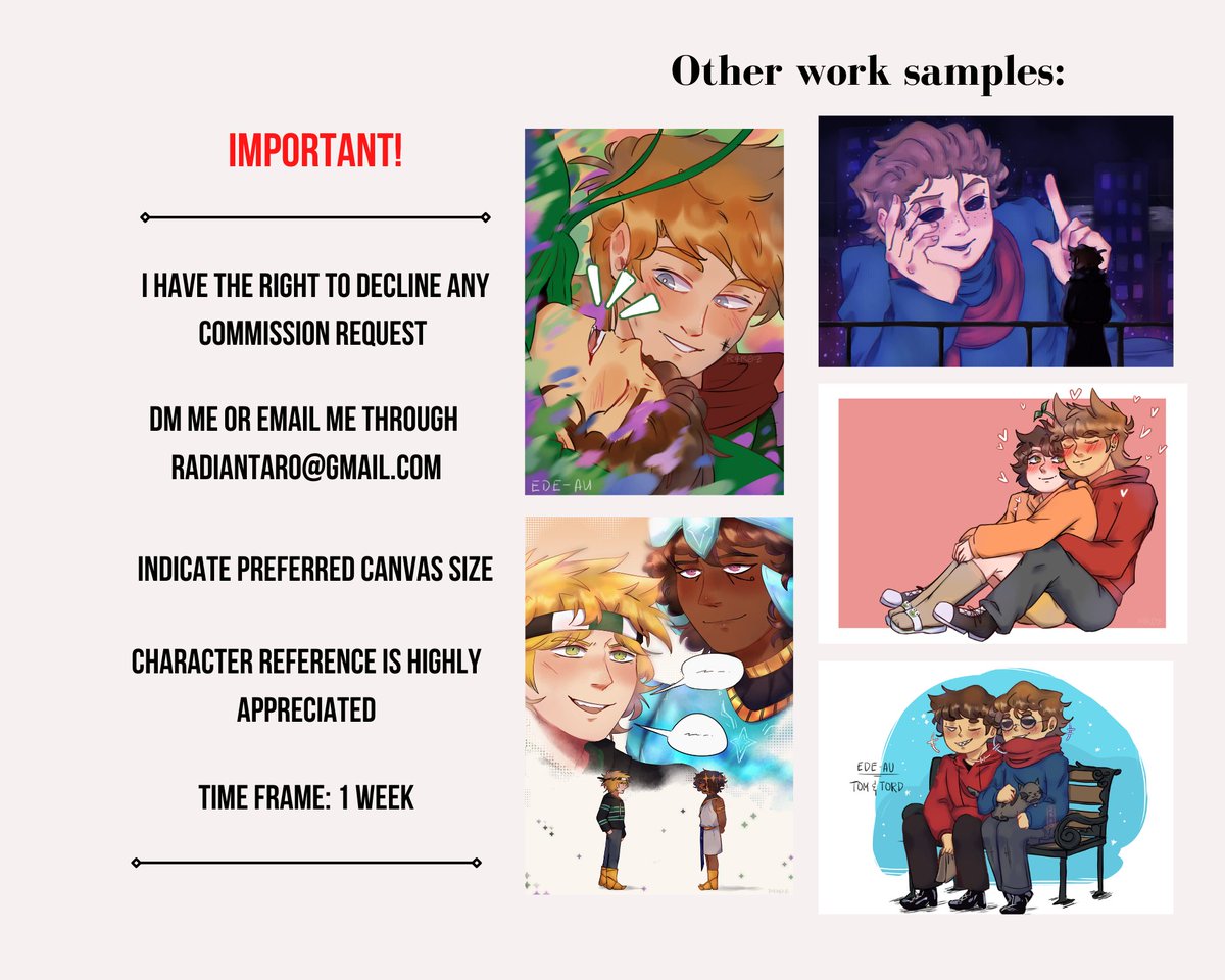 RadiantAro's tweet image. Updated comms sheet. Feel free to dm me :DD