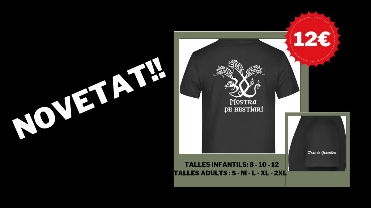 Celebra el 30è Aniversari de la Mostra de Bestiari del Drac de Granollers amb aquesta samarreta exclusiva! Corre que volen! 😝 No et quedis sense.
La podeu comprar a la botiga online dracdegranollers.sumupstore.com
🛍️Recollida 26 d'octubre
⏰de 12h a 20h
📍Plaça de la Porxada.