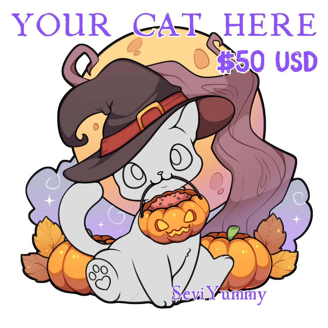 SeviYummy's tweet image. Halloween YCH (Your Cat here) 🎃

I can change the eye color, fur pattern, hat and beans to anything you like! ^^

Feel free to DM me if you're interested ʚ(｡˃ ᵕ ˂ )ɞ