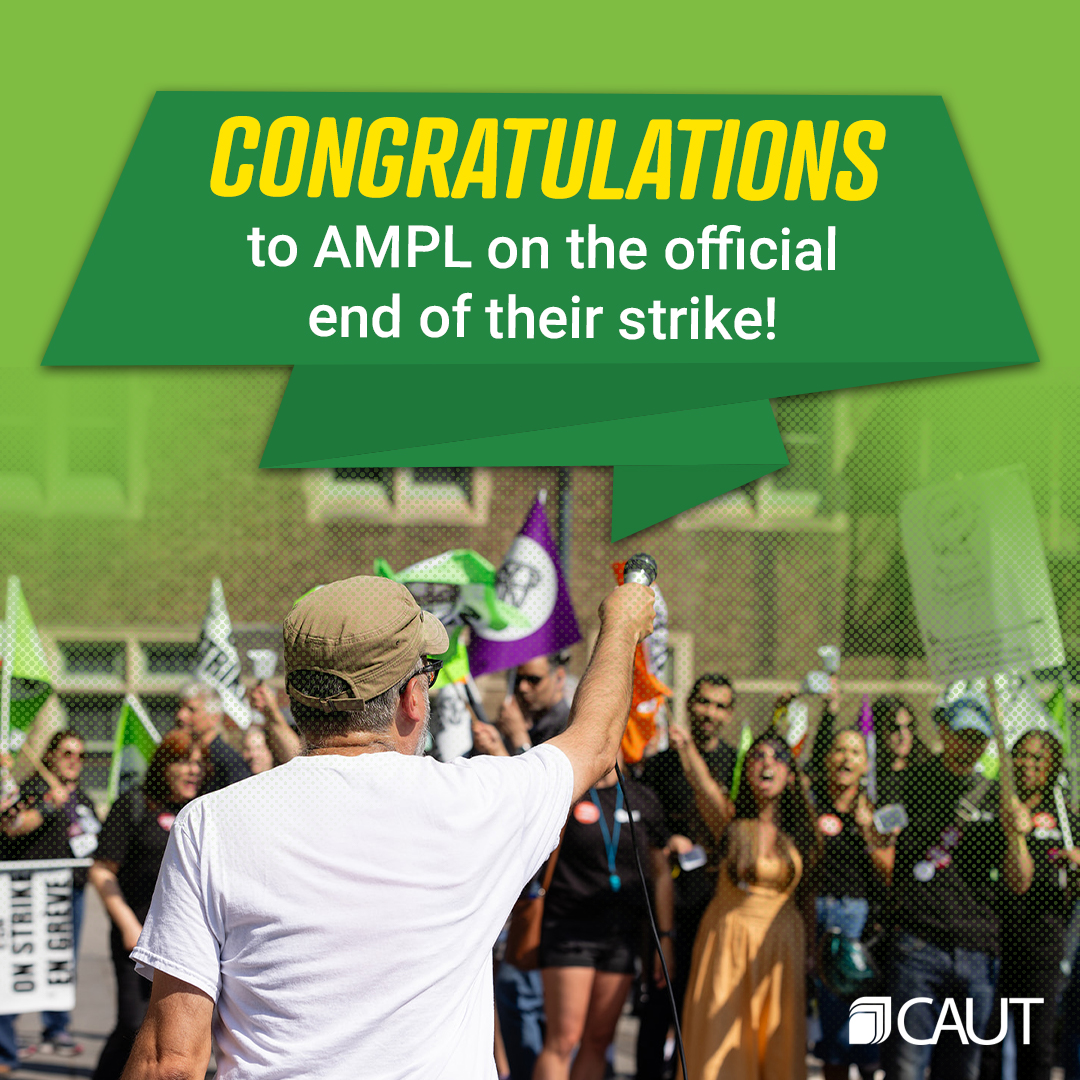 CAUT/ACPPU (@caut_acppu) on Twitter photo “One lesson stands out above all others: when we fight, we win!"
After a months-long strike, <a href="/AMPL_AMPD/">@AMPL/AMPD</a> has an agreement with McGill whereby the challenges to AMPL's certification and the unionization of other faculties will be dropped.
Read our statement: caut.ca/latest/2024/10… “One lesson stands out above all others: when we fight, we win!"
After a months-long strike, <a href="/AMPL_AMPD/">@AMPL/AMPD</a> has an agreement with McGill whereby the challenges to AMPL's certification and the unionization of other faculties will be dropped.
Read our statement: caut.ca/latest/2024/10…