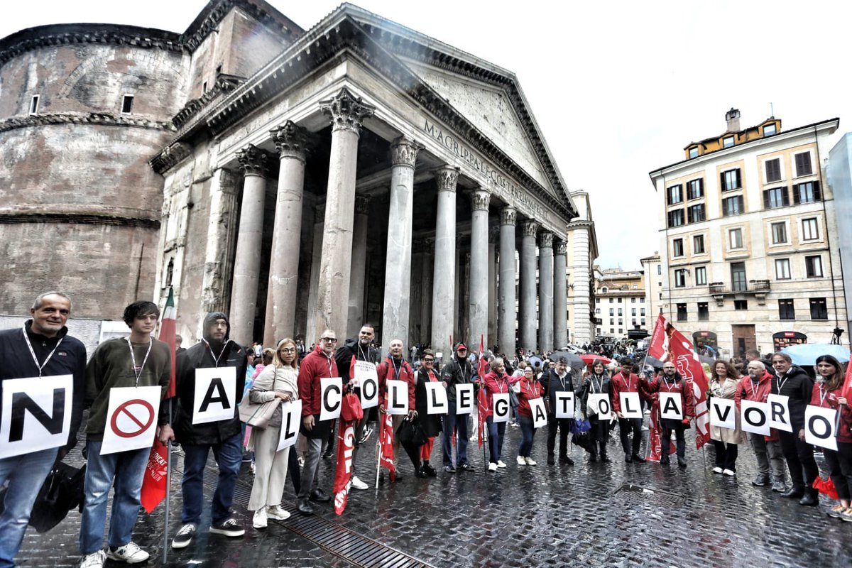 cgilnazionale's tweet photo. 🟥 Oggi in presidio, insieme alla Uil, per un lavoro dignitoso, stabile, sicuro, tutelato, contro il ddl Lavoro che renderà l’occupazione più precaria e povera.

Fermiamo il collegato lavoro! https://t.co/xSMK64BqzW