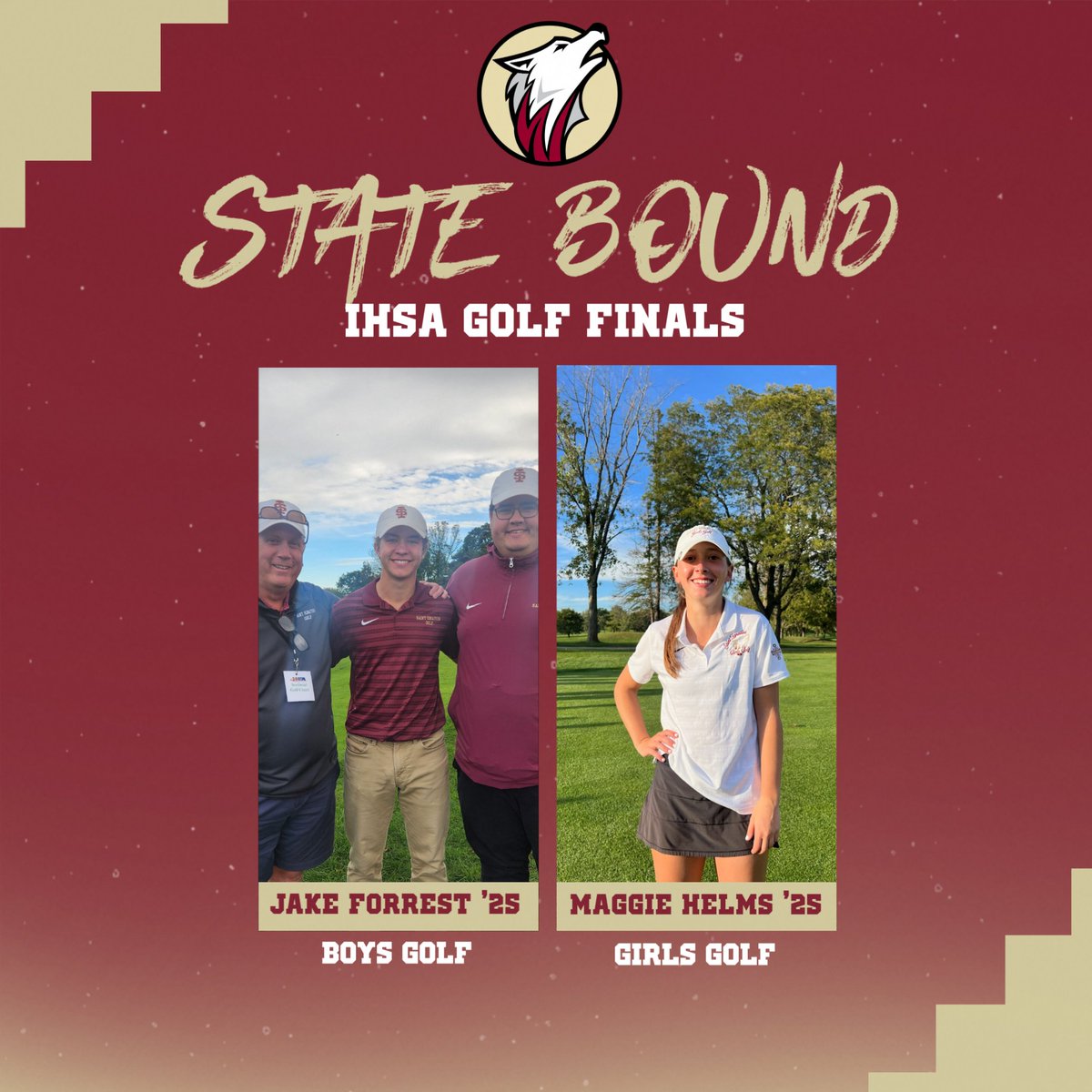 Saint Ignatius College Prep Athletics (@siwolfpack) on Twitter photo Congratulations to Boys Golf's Jake Forrest and Girls Golf's Maggie Helms for qualifying for <a href="/IHSAState/">IHSA State</a> on 10/18-19 at Prairie Vista Golf Course in Bloomington, IL. At yesterday's IHSA Sectionals, Jake shot a 73 at Heritage Oaks and Maggie shot an 82 at Silver Lake. #PackPride🐺 Congratulations to Boys Golf's Jake Forrest and Girls Golf's Maggie Helms for qualifying for <a href="/IHSAState/">IHSA State</a> on 10/18-19 at Prairie Vista Golf Course in Bloomington, IL. At yesterday's IHSA Sectionals, Jake shot a 73 at Heritage Oaks and Maggie shot an 82 at Silver Lake. #PackPride🐺