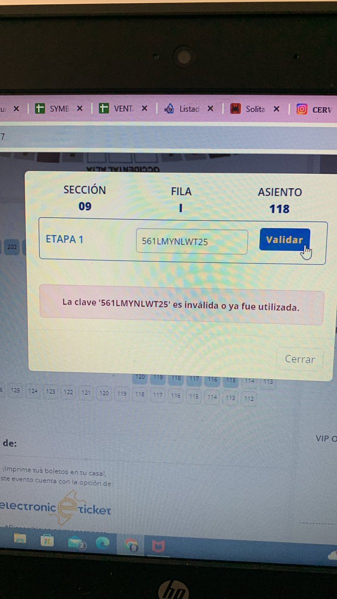 CamiPatinoM's tweet photo. @shakira @eticket SOLUCIÓN 🙏🏻🙏🏻🙏🏻🙏🏻 a todos nos llegó el mismo código y no dejo comprar https://t.co/LSl26Isp27