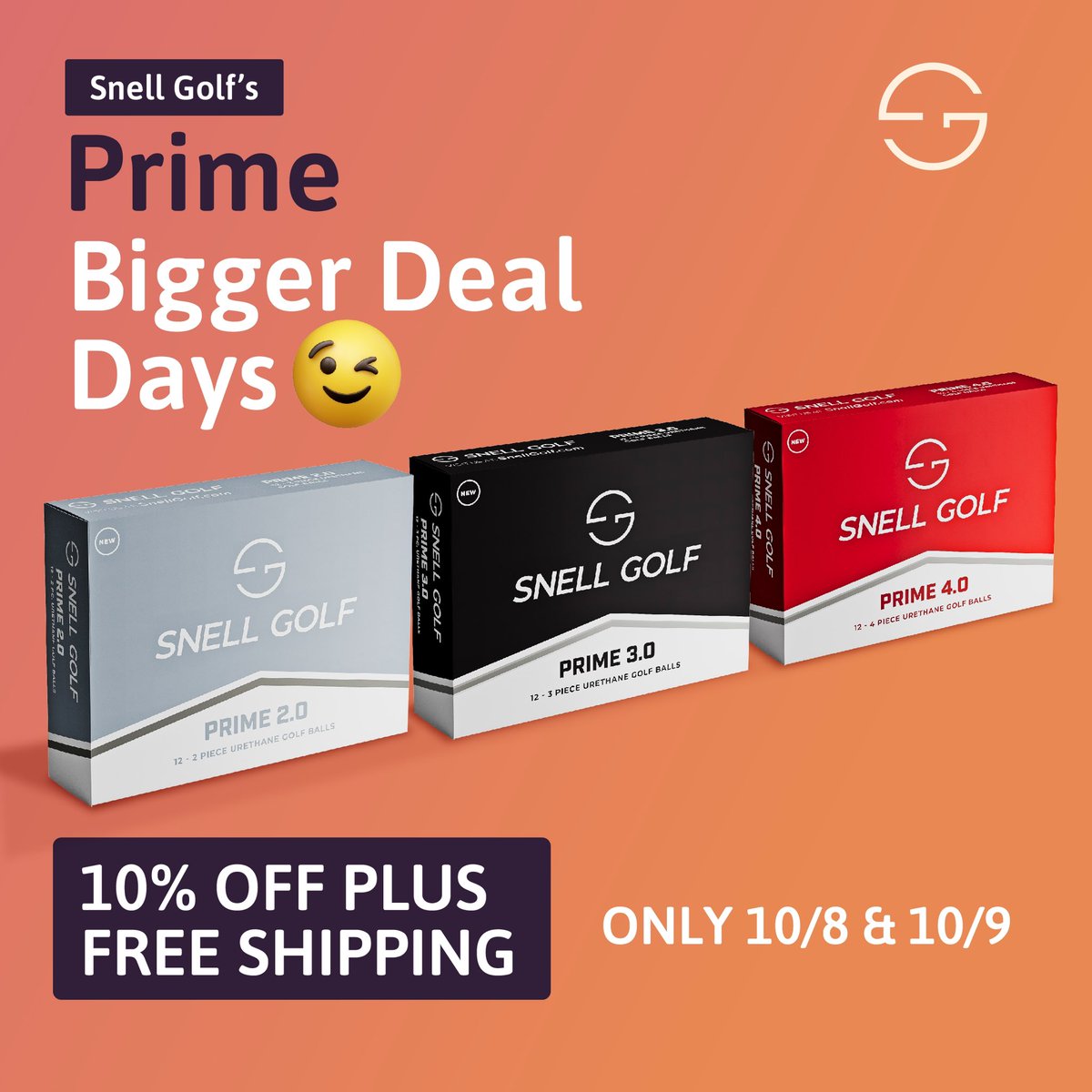 #prime isn't just at Amazon 😜 Take advantage of our own two-day deal with 10% off sitewide and FREE SHIPPING on all orders @ SnellGolf.com #golf #golflife