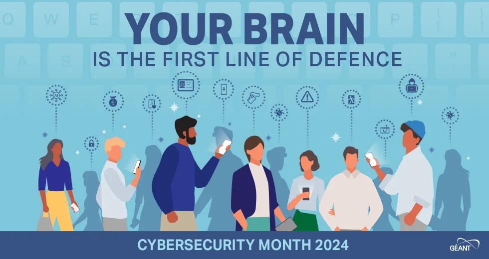 RedCLARA's tweet image. 🔒¡Octubre es el Mes Europeo de la #Ciberseguridad! Desde 2020, #GÉANT ha respaldado esta iniciativa con una amplia campaña de sensibilización. Este año, el enfoque está en la ingeniería social, bajo el lema: “Tu cerebro es la primera línea de defensa”.  🔗shorturl.at/GOXZc