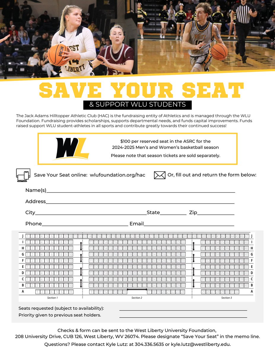 It's not too late to secure your favorite spot in the arena through our Save Your Seat Fundraiser! Please visit wlufoundation.org/hac to purchase your seat for the entire season! As always, thank you for your support of our student-athletes!