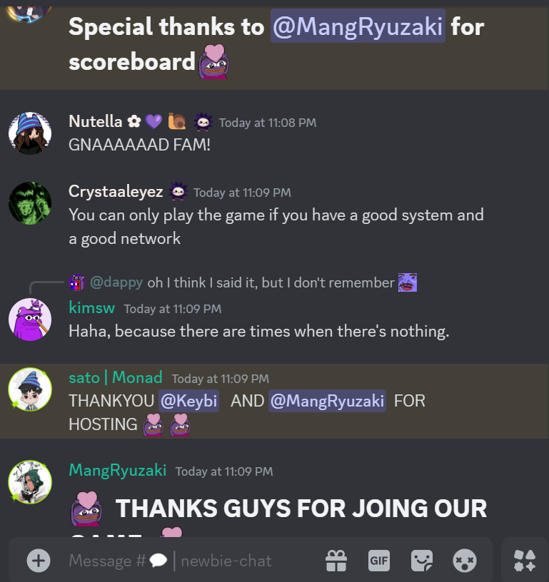 MangRyuzaki's tweet photo. Tuesday Quiz with Nads! 🎉
@monad_xyz @Filipinads @chog_xyz 
Nads absolutely nailed it with her country name unscrambling skills. 🌍✈️
Big congratulations to @SolVermillio for winning today’s quiz! 🏆 Thanks to everyone for participating can't wait to see you all tomorrow for✨ https://t.co/gfVRe4l357