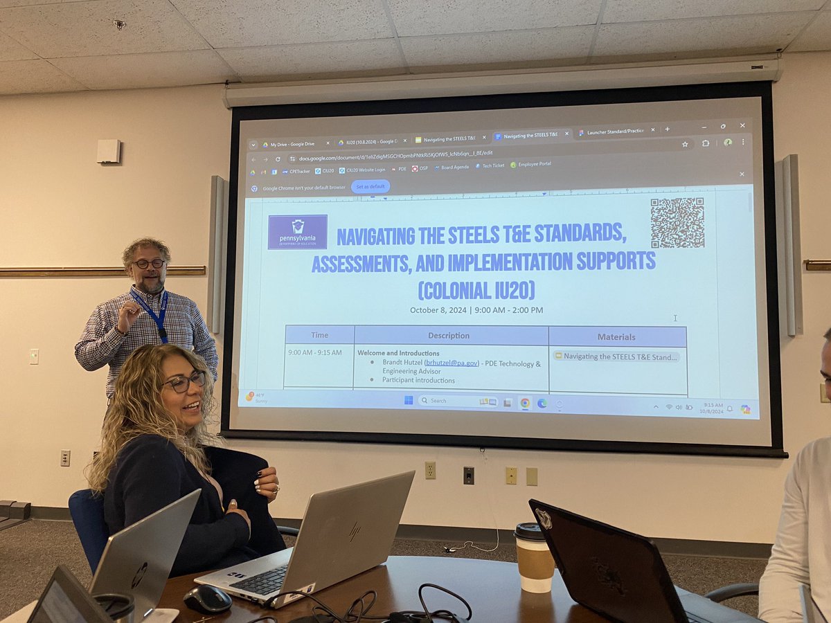 Excited to have Brandt Hutzel from PDE collaborating with educators in our region on Pennsylvania’s #STEELS standards! A great opportunity to dive into the Technology &amp; Engineering standards and empower students for the future. #STEM