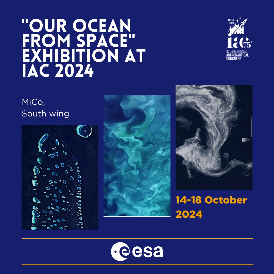 IAC 2024 (@iac2024) on Twitter photo "Our Ocean from Space" Exhibition at IAC 2024
We are honored to host the "Our Ocean from Space" multimedia exhibition with augmented reality at IAC 2024.
<a href="/esa/">European Space Agency</a>
#IAC2024 #OurOceanFromSpace #MiCoEvents #OceanConservation #SpaceTechnology "Our Ocean from Space" Exhibition at IAC 2024
We are honored to host the "Our Ocean from Space" multimedia exhibition with augmented reality at IAC 2024.
<a href="/esa/">European Space Agency</a>
#IAC2024 #OurOceanFromSpace #MiCoEvents #OceanConservation #SpaceTechnology