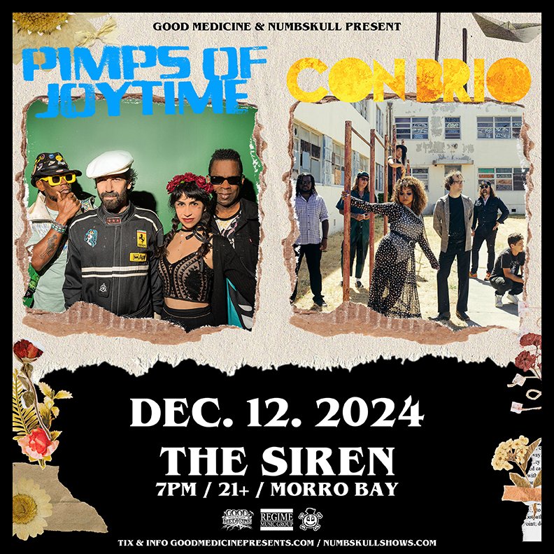 Good Medicine (@goodmedicine805) on Twitter photo JUST ANNOUNCED - <a href="/pimpsofjoytime/">Pimps of Joytime</a> with <a href="/conbriosligo/">Con Brio</a> at <a href="/TheSirenMB/">The Siren</a> December 12th! Tickets on sale Friday Oct. 11th at 10am: tickets.goodmedicinepresents.com/e/pimps-of-joy…
<a href="/NumbskullShows/">Numbskull Shows</a> #goodmedicine #thesiren #morrobay JUST ANNOUNCED - <a href="/pimpsofjoytime/">Pimps of Joytime</a> with <a href="/conbriosligo/">Con Brio</a> at <a href="/TheSirenMB/">The Siren</a> December 12th! Tickets on sale Friday Oct. 11th at 10am: tickets.goodmedicinepresents.com/e/pimps-of-joy…
<a href="/NumbskullShows/">Numbskull Shows</a> #goodmedicine #thesiren #morrobay