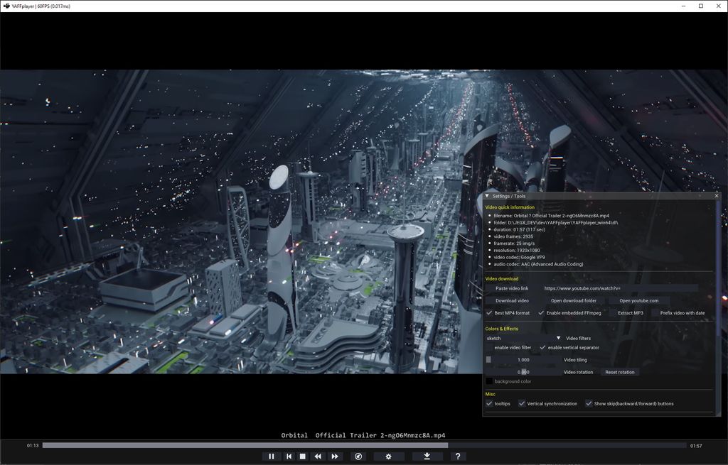 YAFFplayer 0.10 audio / video player released for Windows and Linux geeks3d.com/20241008/yaffp… #geexlab #ffmpeg
