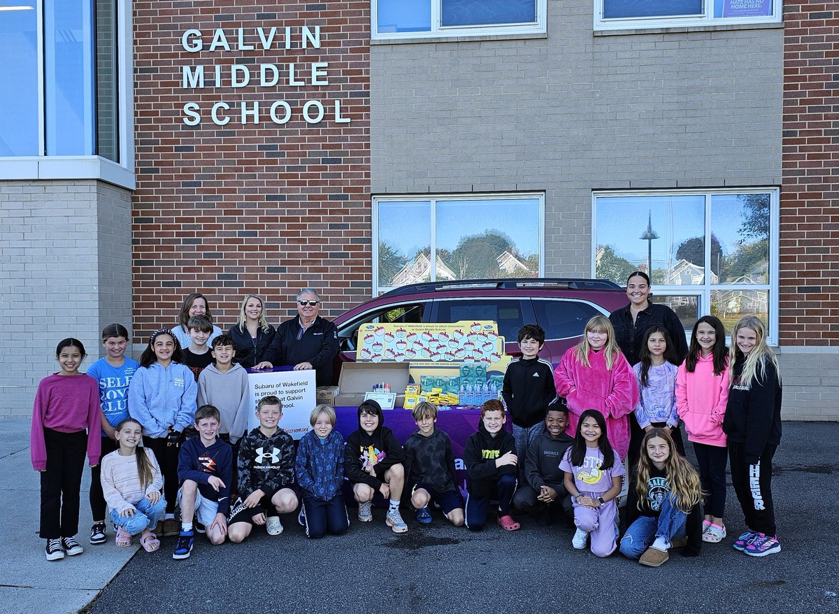 SubaruWakefield's tweet photo. The 5th-grade class at Galvin Middle School is thrilled to receive supplies from us and a grant from Subaru, making their learning journey even more enjoyable! Galvin Middle School
#SubaruLovesLearning
https://t.co/1WzVlggt6u https://t.co/TjRyxUUwlr