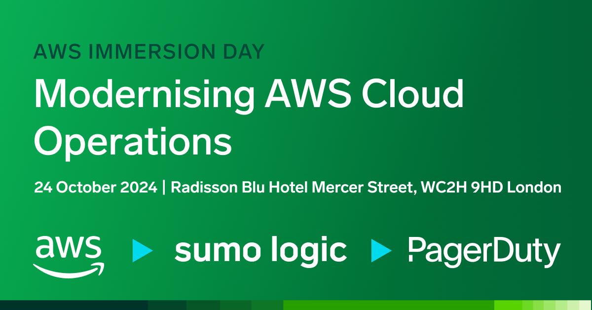 🤔 The cloud can be complex, but #logs can create a single source of truth for modern #security and #observability use cases. Join this #AWS Immersion Day to learn how PagerDuty and Sumo Logic can help modernize your #AWS cloud ops.

ow.ly/FEC330sH1v6