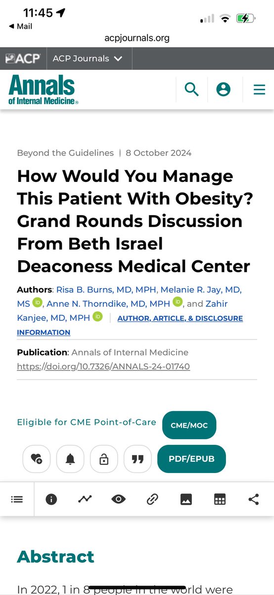 It was an honor to present at the American College of Physicians conference in the spring. For those who missed it, our take-home  points on managing obesity were published today in the Annals of Internal Medicine. 

You can view the article here:

lnkd.in/ekzCvWTV
