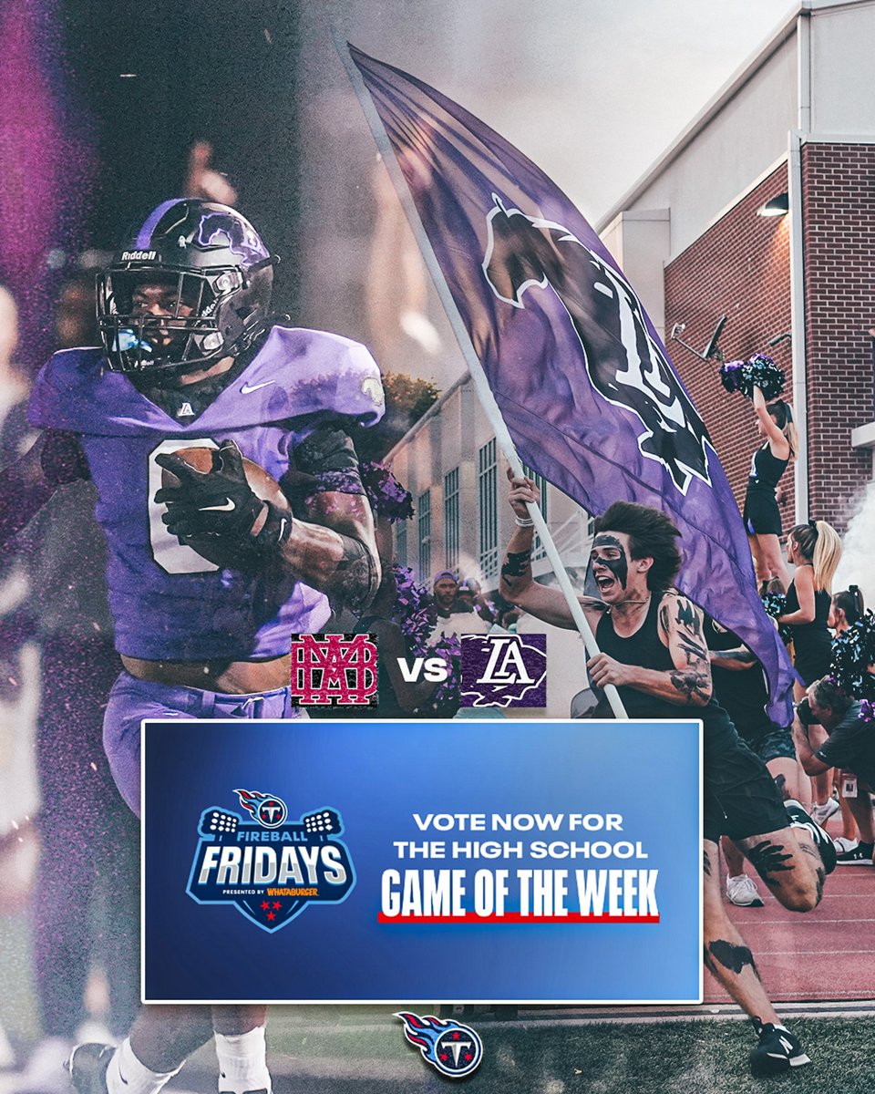 Lipscomb Academy Football (@lamustangfb) on Twitter photo Our Week 8 game is up for Fireball Fridays <a href="/Titans/">Tennessee Titans</a> Game of the Week! Voting is open NOW and closes tomorrow at Noon. Vote Today! Link below 🔽 #BibleBooksBall
tennesseetitans.com/community/fire… Our Week 8 game is up for Fireball Fridays <a href="/Titans/">Tennessee Titans</a> Game of the Week! Voting is open NOW and closes tomorrow at Noon. Vote Today! Link below 🔽 #BibleBooksBall
tennesseetitans.com/community/fire…