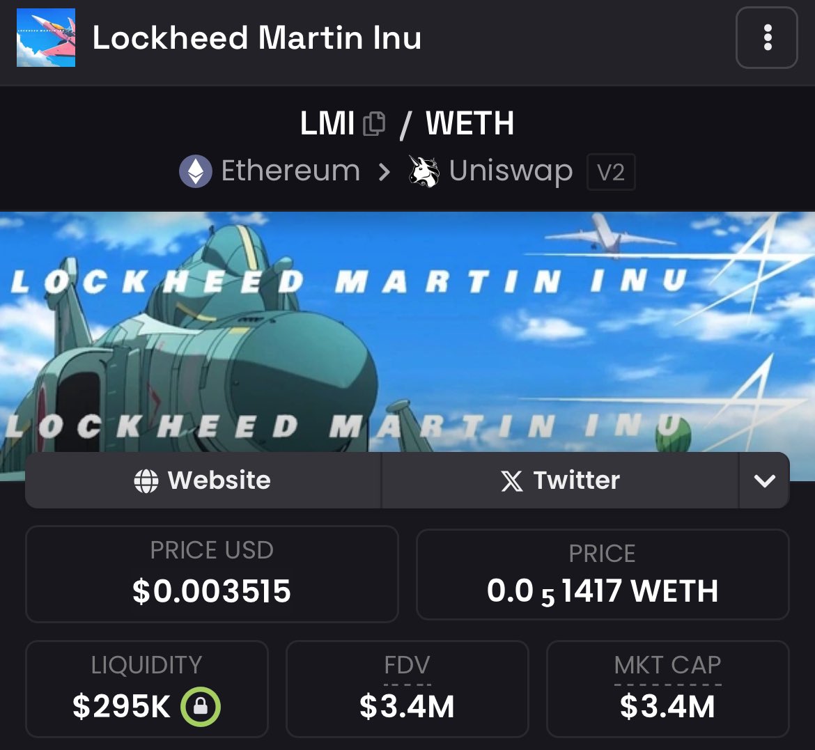 Lockheed Martin Inu is only 3.4M market cap