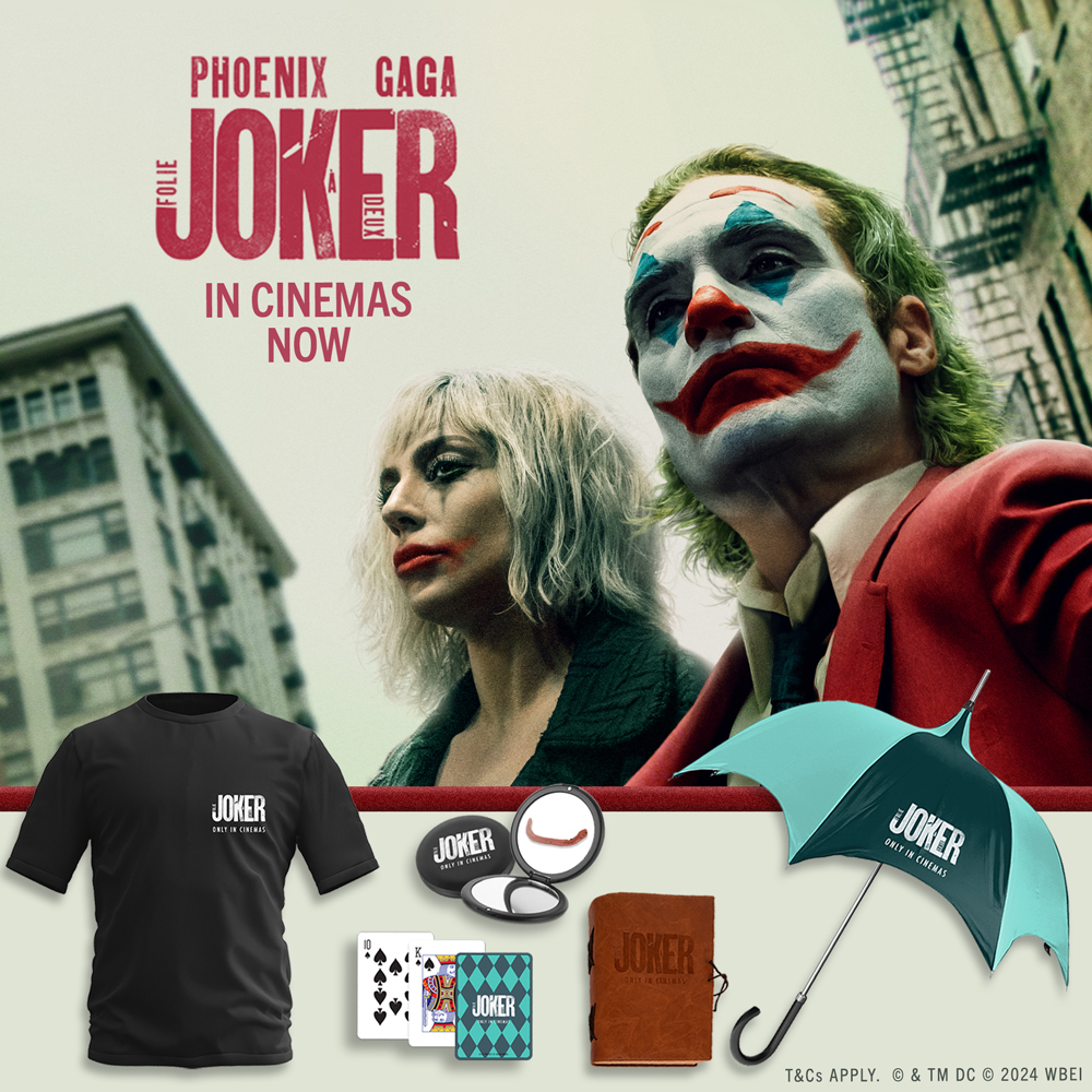 Team Picturehouse (@picturehouses) on Twitter photo To celebrate the release of #JokerFolieADeux, we're teaming up with <a href="/WarnerBrosUK/">Warner Bros. UK</a> to give away a merch bundle — including an umbrella, pack of cards, and pocket mirror 🤡 To win, follow us, RT this, and tag the Gaga to your Phoenix! To celebrate the release of #JokerFolieADeux, we're teaming up with <a href="/WarnerBrosUK/">Warner Bros. UK</a> to give away a merch bundle — including an umbrella, pack of cards, and pocket mirror 🤡 To win, follow us, RT this, and tag the Gaga to your Phoenix!