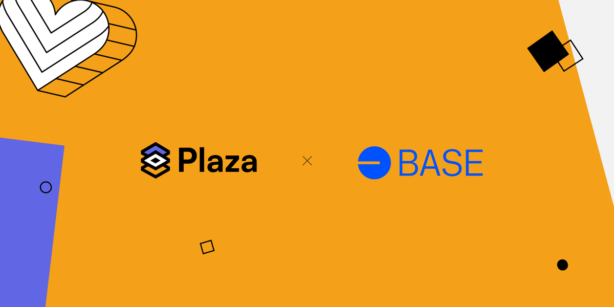 We're excited to share that Plaza will be launching on <a href="/base/">Base</a>! Plaza and Base are aligned on delivering the best experience possible to users and driving towards long-term ecosystem sustainability. Let's build :)