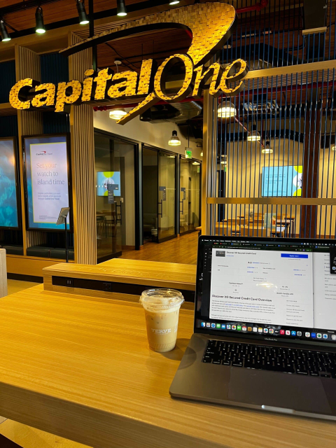 Capital One Cafés are community spaces where you can come in, relax and recharge -- all while empowering you to feel more confident and stress less about your financial journeys. Learn more. bit.ly/4ePUrOk