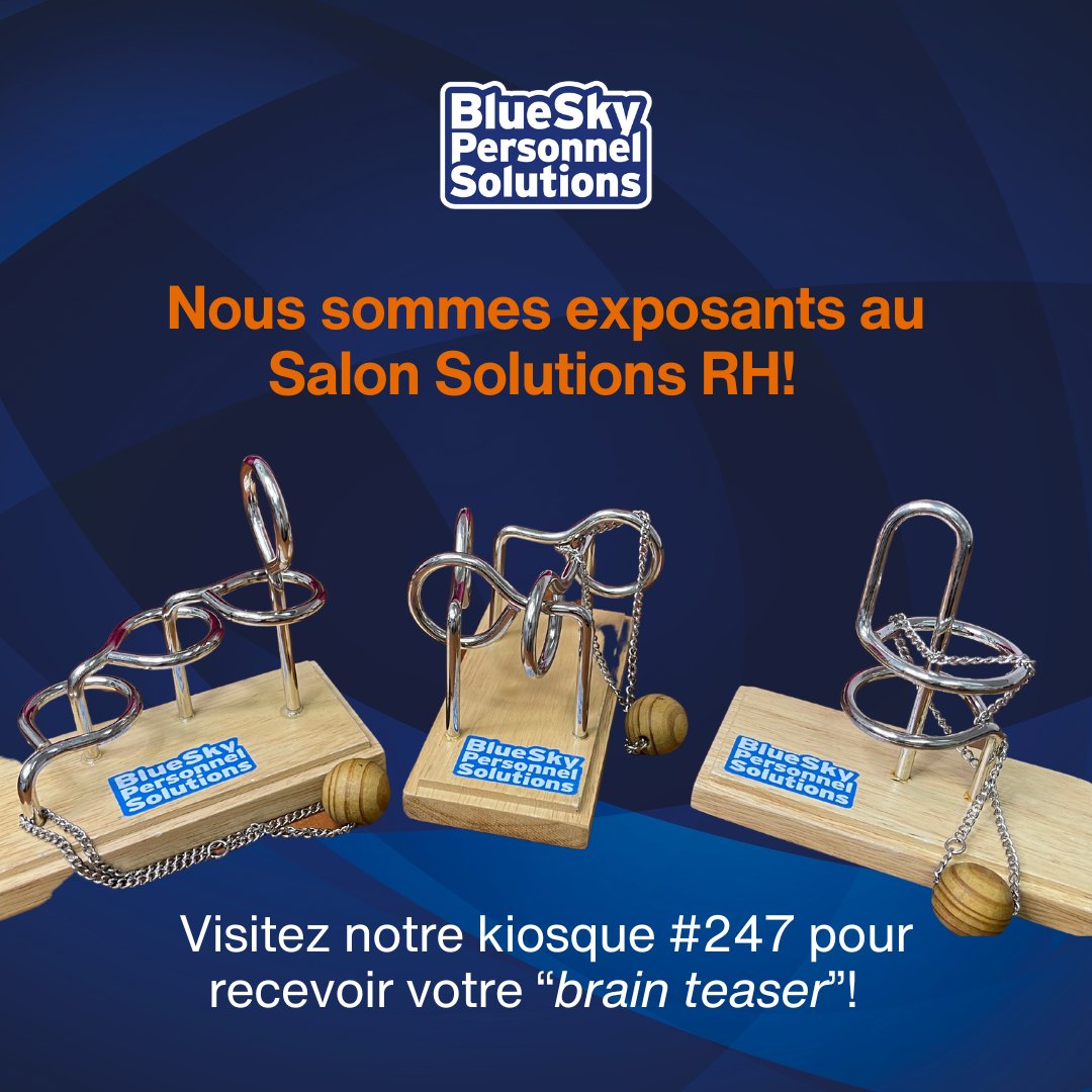 BlueSkyStaffing's tweet image. Venez chercher votre “brain teaser” au kiosque #247.   Nous avons hâte de vous rencontrer.  

#solutionsrh #salonsrh