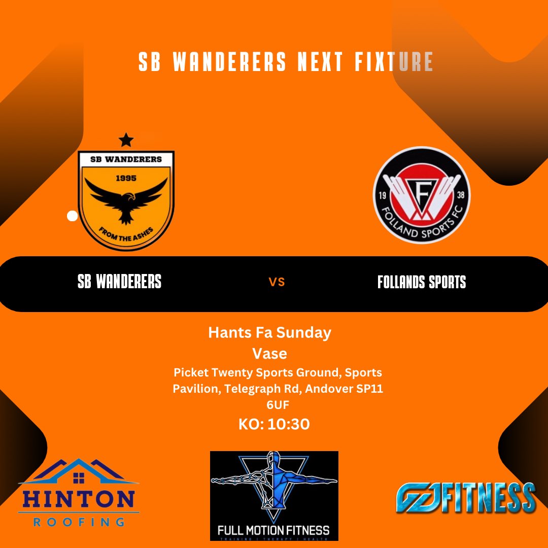 After a disappointing end to to last weeks league fixture, we now turn our attentions to the Hants FA Sunday Vase, where we face unknown opposition in Folland Sports