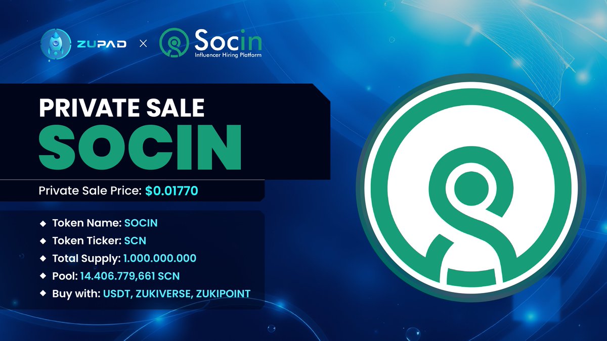 Zupad_launchpad's tweet image. 🔔 PRIVATE SALE EVENT | SOCIN

🔖 Socin is a platform that connects businesses with influencers.

👉 Socin is committed to providing a great customer experience

➡️ Buy here: zupad.org/?referralCode=…

#Zupad #Socin
