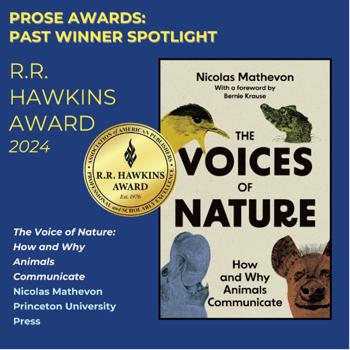 AmericanPublish's tweet photo. The R.R. Hawkins Award is the #PROSEAwards highest honor, awarded last year to @PrincetonUPress. To enter for this year's #PROSEAwards and be in competition for the esteemed R.R. Hawkins Award visit: https://t.co/w2SmCaaOYC https://t.co/vWh2tYs3Gu