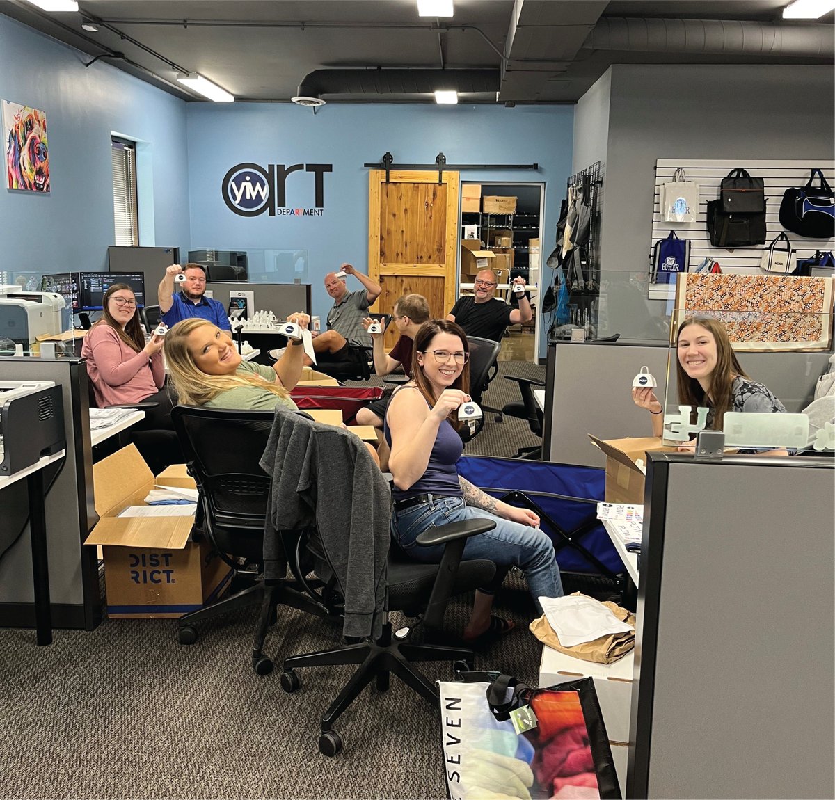 yourimageworks's tweet image. Sometimes you have to get the whole team together to make sure your clients order goes out on time!💪 Unfortunately, even with us all ringing those cow bells, no cows showed up.