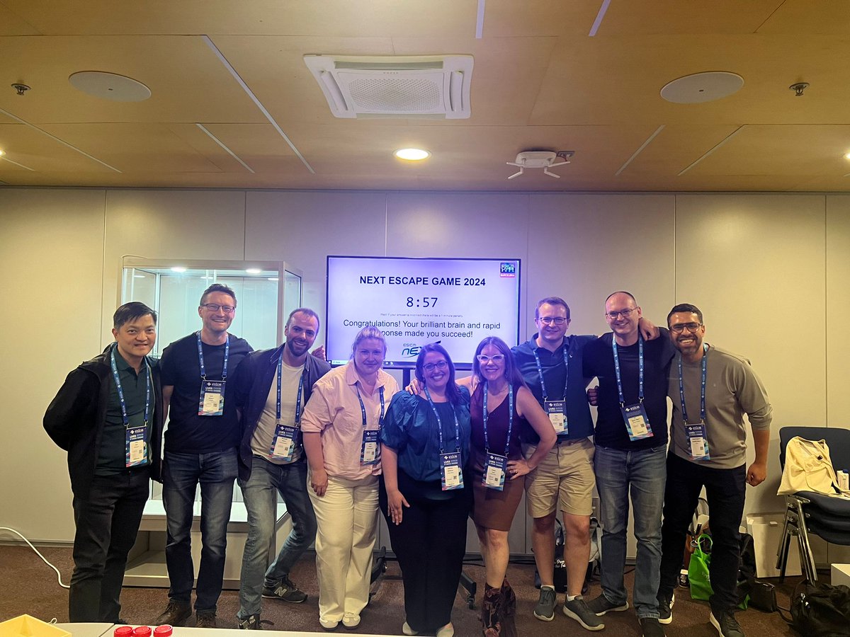 ESICM's tweet photo. 👏 With an incredible time of 8:57 minutes, the team Waiting for Coffee is the winner of the #ESICMNEXT Escape Game of #LIVES2024! Congratulations!
Thanks to @ESancho_ for creating once more such a funny & interactive activity & to @AMarie908, @DrLBorgstedt, @drborislavova,
➕ https://t.co/6K1BCUhqh7