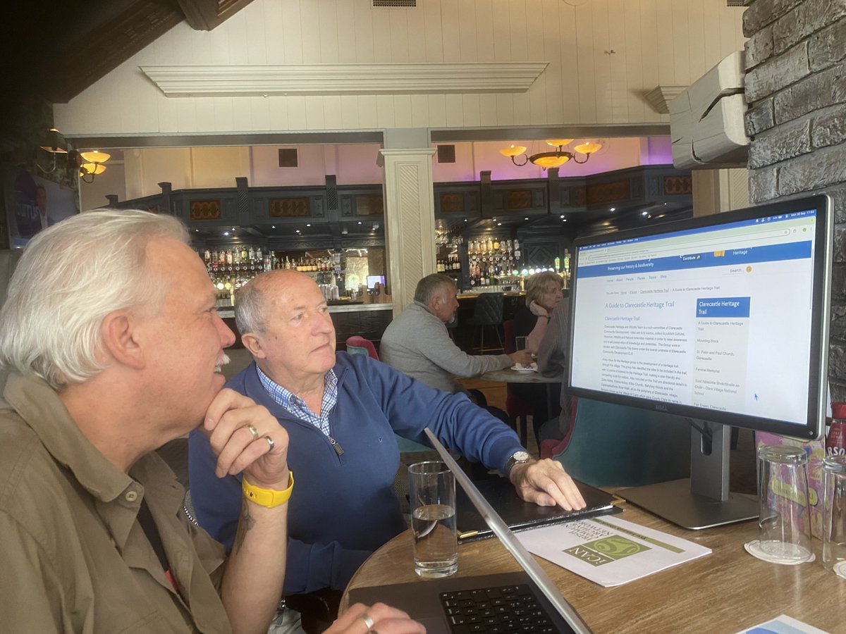 ItsOurHeritage's tweet photo. Our first travelling 'iCAN Clinic' took place on Monday 30th September in co. Clare! Armed with laptops, cameras, equipment and questions, we enjoyed meeting everyone for a chat and hashing out solutions together! More to come in a county near you 🤫 https://t.co/VWNZXlMDUw