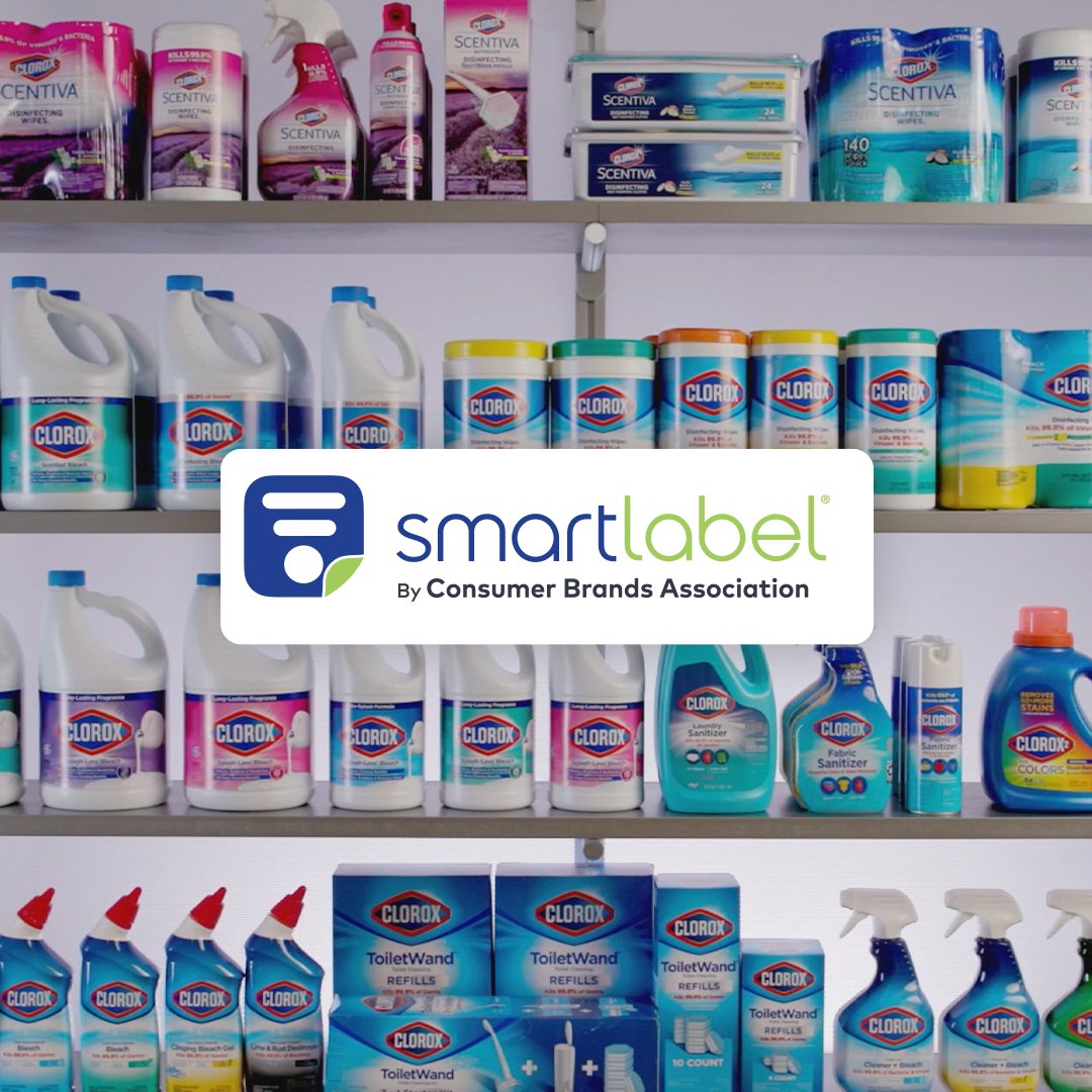 CloroxCo's tweet photo. With a quick scan, consumers can access info beyond the label to learn more about what they bring into their homes. Clorox was among the first to add ingredient definitions to SmartLabel for cleaning products—championing transparency and industry progress. https://t.co/pmQGJ6XZWU https://t.co/CgtFx0FzUr