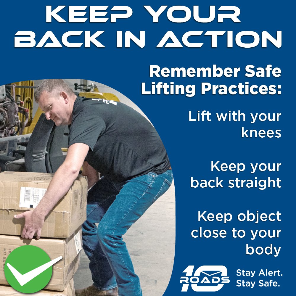 A brief reminder to practice safe lifting.
Thank you to all our employees that drive us forward safely.