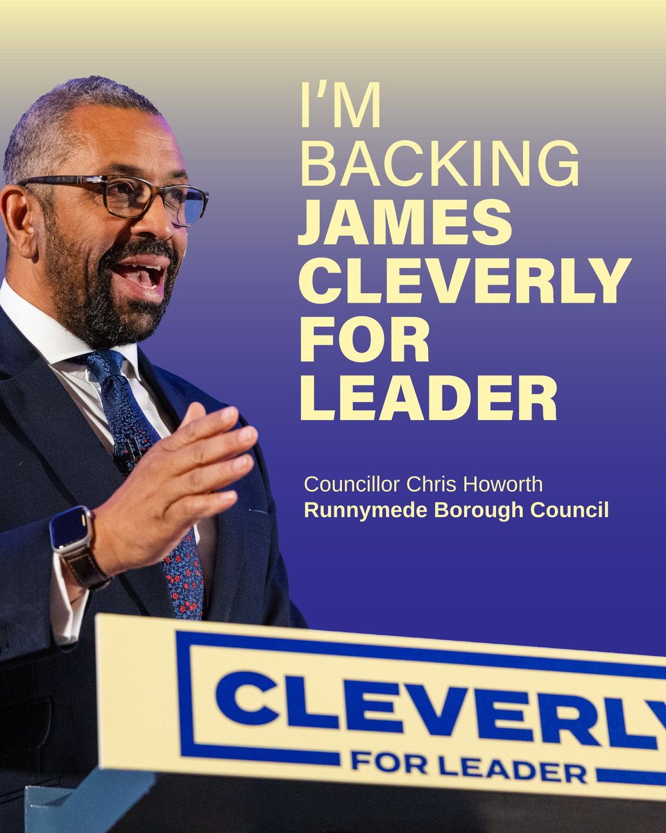ChrisPHoworth's tweet image. James Cleverly is by far the best candidate to take the Conservative Party forward, returning us to core Conservative values and building a better future for the people of the United Kingdom.