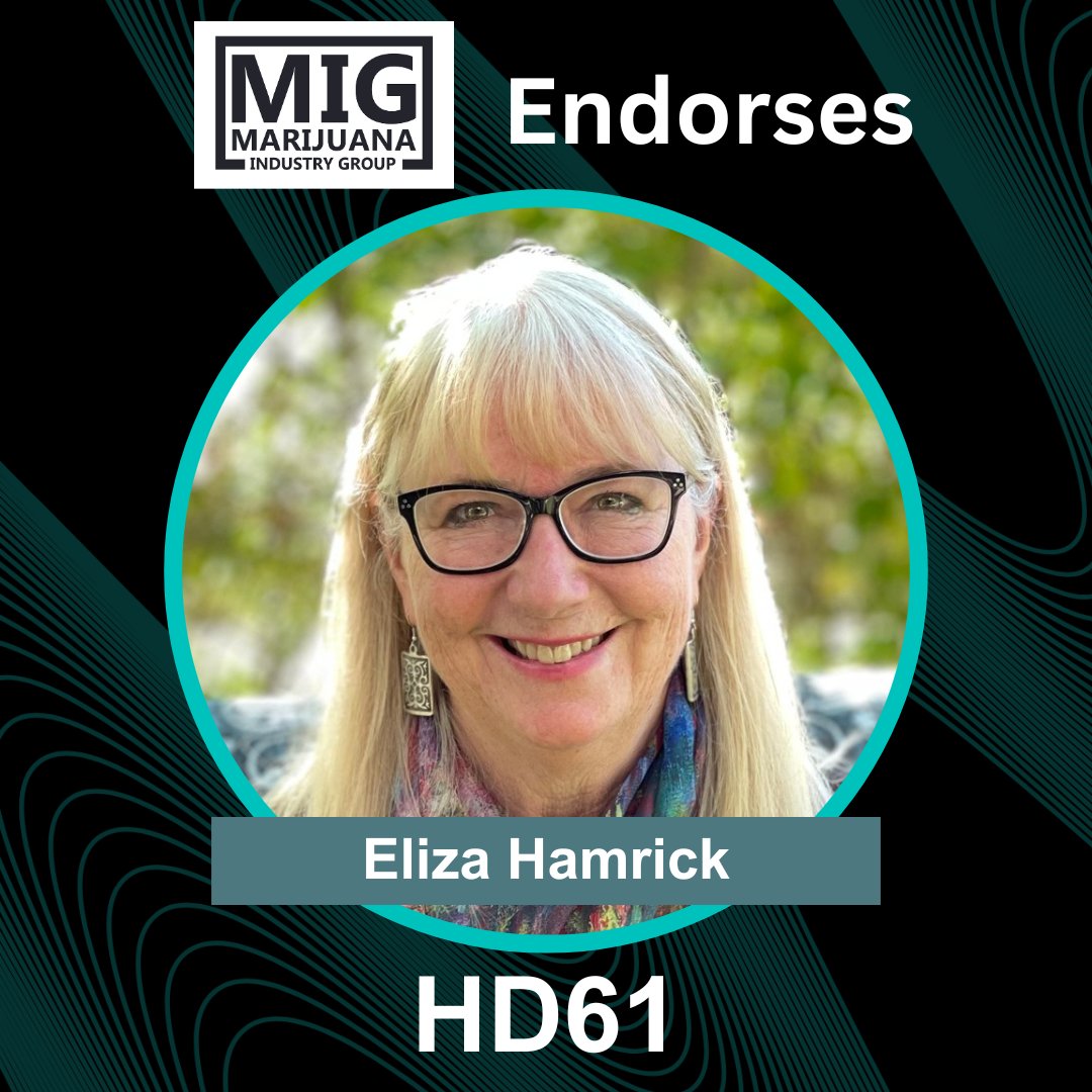 Marijuana Industry Group (@mjindgroup) on Twitter photo It’s an important election year, and MIG is endorsing statewide candidates for the first time. Vote for Eliza Hamrick for HD61! <a href="/eliza4colorado/">Eliza Hamrick for Colorado</a> #copolitics #Election2024 #cannabisnews It’s an important election year, and MIG is endorsing statewide candidates for the first time. Vote for Eliza Hamrick for HD61! <a href="/eliza4colorado/">Eliza Hamrick for Colorado</a> #copolitics #Election2024 #cannabisnews