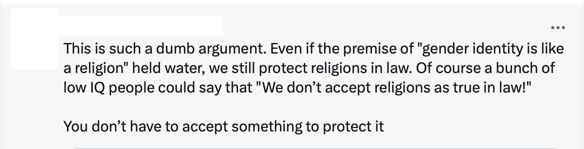jk_rowling's tweet image. Your belief in gender identities is indeed protected in law, but so is my non-belief. Now explain why your unfalsifiable belief should be used to remove rights from women and girls and justify extreme, irreversible body modifications to vulnerable minors.