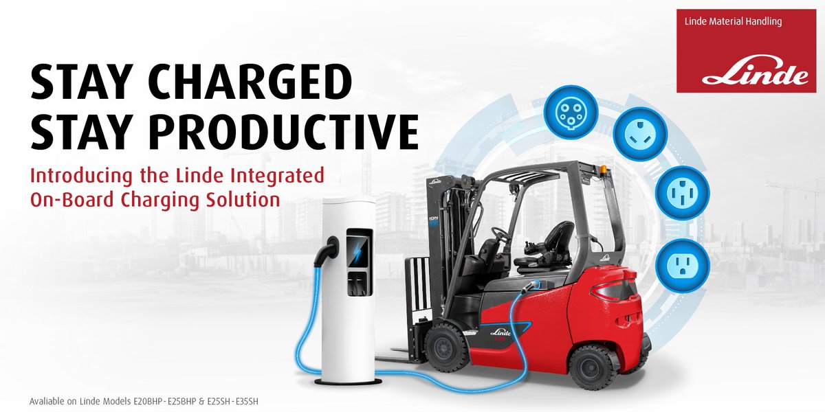 🚀 Exciting news from Linde Material Handling! Our onboard charging tech is now available for the Linde E20BHP &amp; E25BHP (Series 1293). ⚡️ No high-voltage needed—just plug into a standard outlet or electric car charger! The future of electric forklifts is here! 

#OnboardCharger
