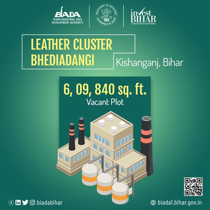 BIADAbihar's tweet image. #BIADA is inviting applications for industrial plots at Leather Cluster Bhediadangi in Kishanganj, Bihar. The land allotment process is hassle-free, quick and transparent.

Apply online at biada1.bihar.gov.in 

#BiharHaiTaiyar #MakeInBihar