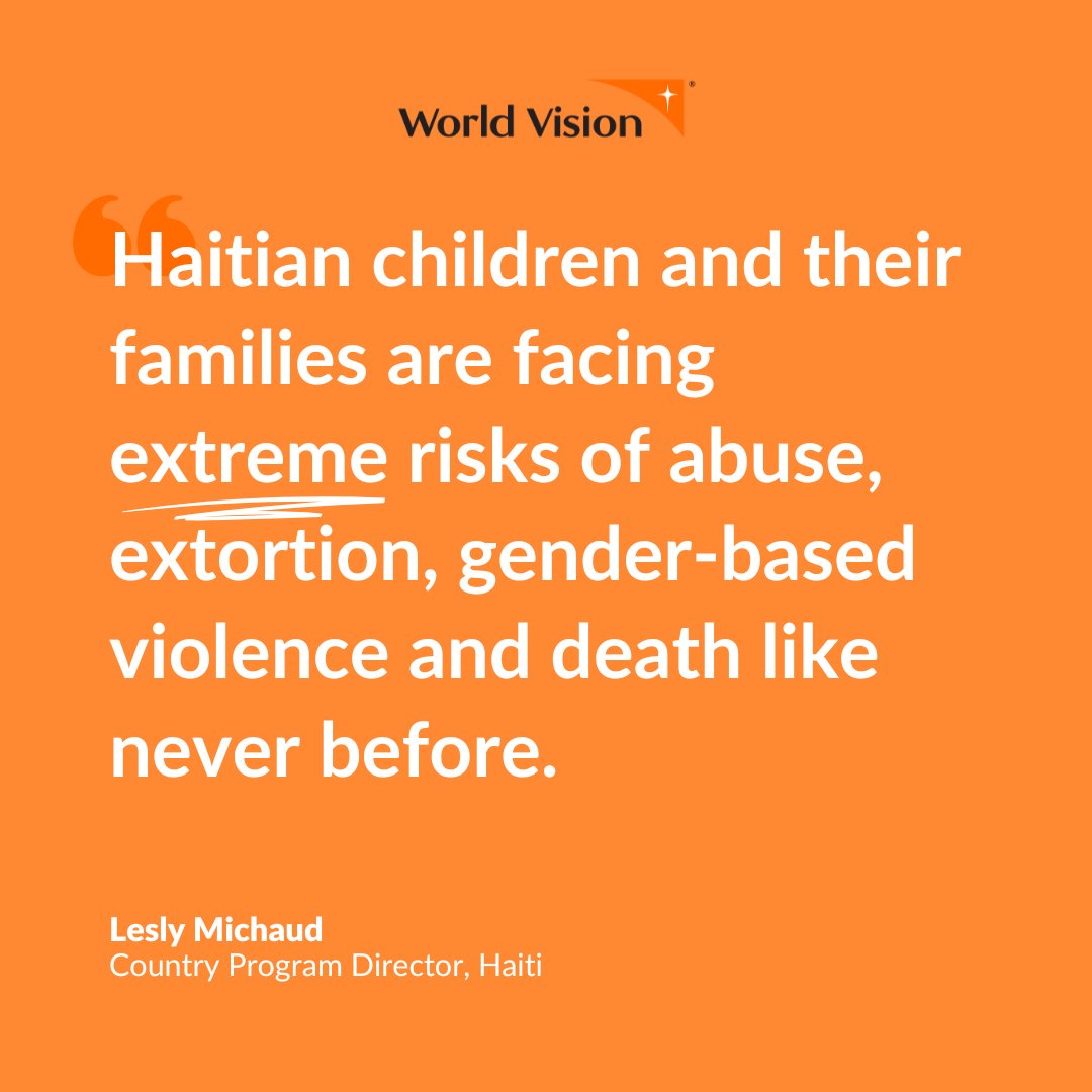 Thousands of Haitians deported from the Dominican Republic are greeted by  expanding: ➡️ gang violence ➡️hunger ➡️and lack of education Read our  latest statement: https://t.co/TxR6KgJpz0 #HaitiCrisis #WorldVision  #SupportHaiti #HumanitarianAid, image size:1080x1080
