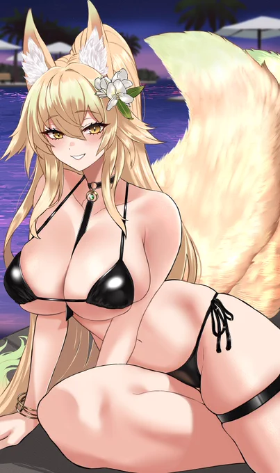 むっちり黒ビキニ翠燐さん 