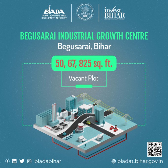 BIADAbihar's tweet image. Industrial plots are now available for allotment at IGC Begusarai, Bihar. Application process is seamless and transparent. Begusarai has a strong industrial base, thanks to the Barauni Refinery and its location near two airports, Darbhanga and Patna.

Apply online at…